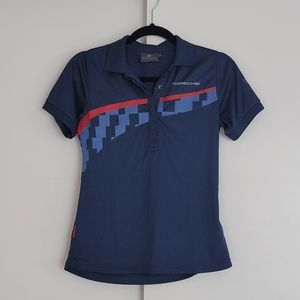 Rare Porsche Design Renssport Reunion 7 Navy Blue Event Polo Shirt - Size XS